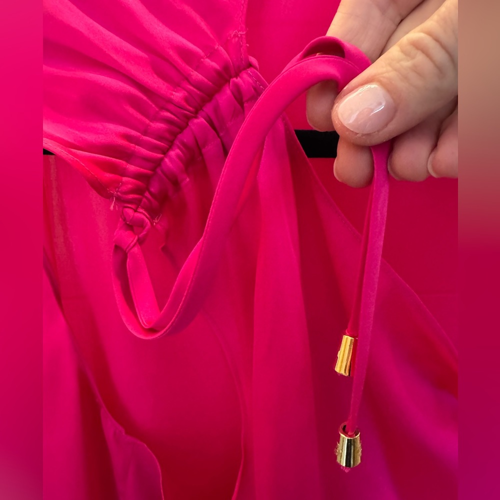 Vince Camuto Fuchsia Drape Neck Blouse - Picture 3 of 5